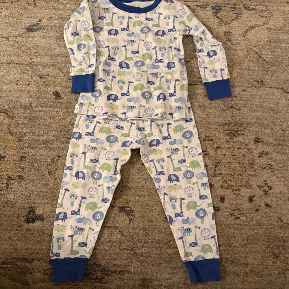 Kissy Kissy Animal Print Pajama Set with Blue and Green